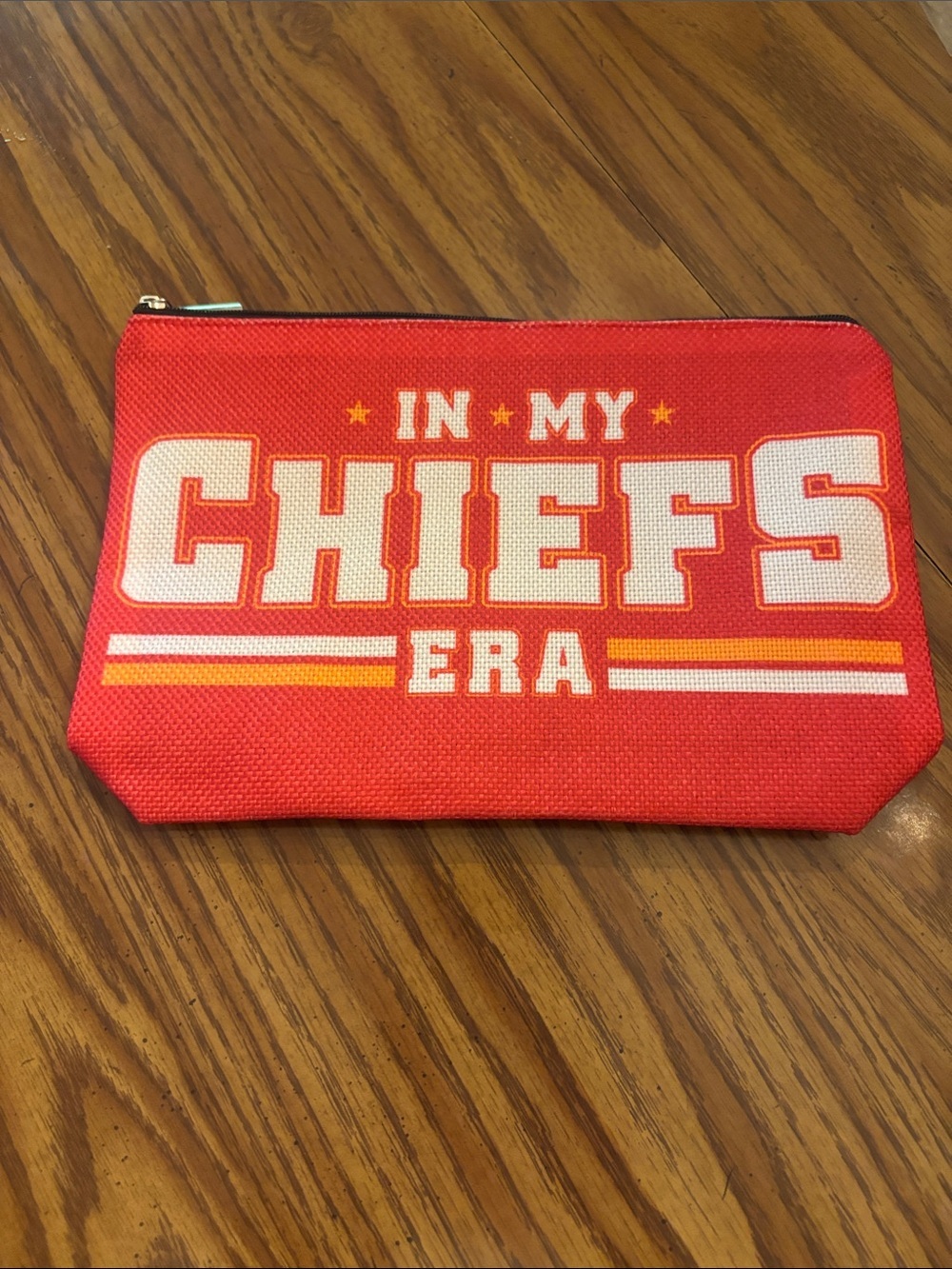 Red "In My Chiefs Era" Zip Pouch - Sports Fan Accessory